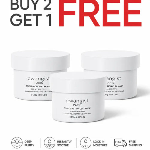CWANGIST PARIS Clay Face Mask - Pore Detox Mask, Blackhead Removal, Moisturizing, Non-Toxic, Unscented, Cleanses, Unisex for Oil/Combo Skin, 10-Minute Weekly Reset, 130G