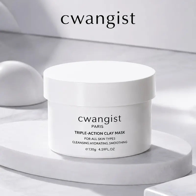 CWANGIST PARIS Clay Face Mask - Pore Detox Mask, Blackhead Removal, Moisturizing, Non-Toxic, Unscented, Cleanses, Unisex for Oil/Combo Skin, 10-Minute Weekly Reset, 130G