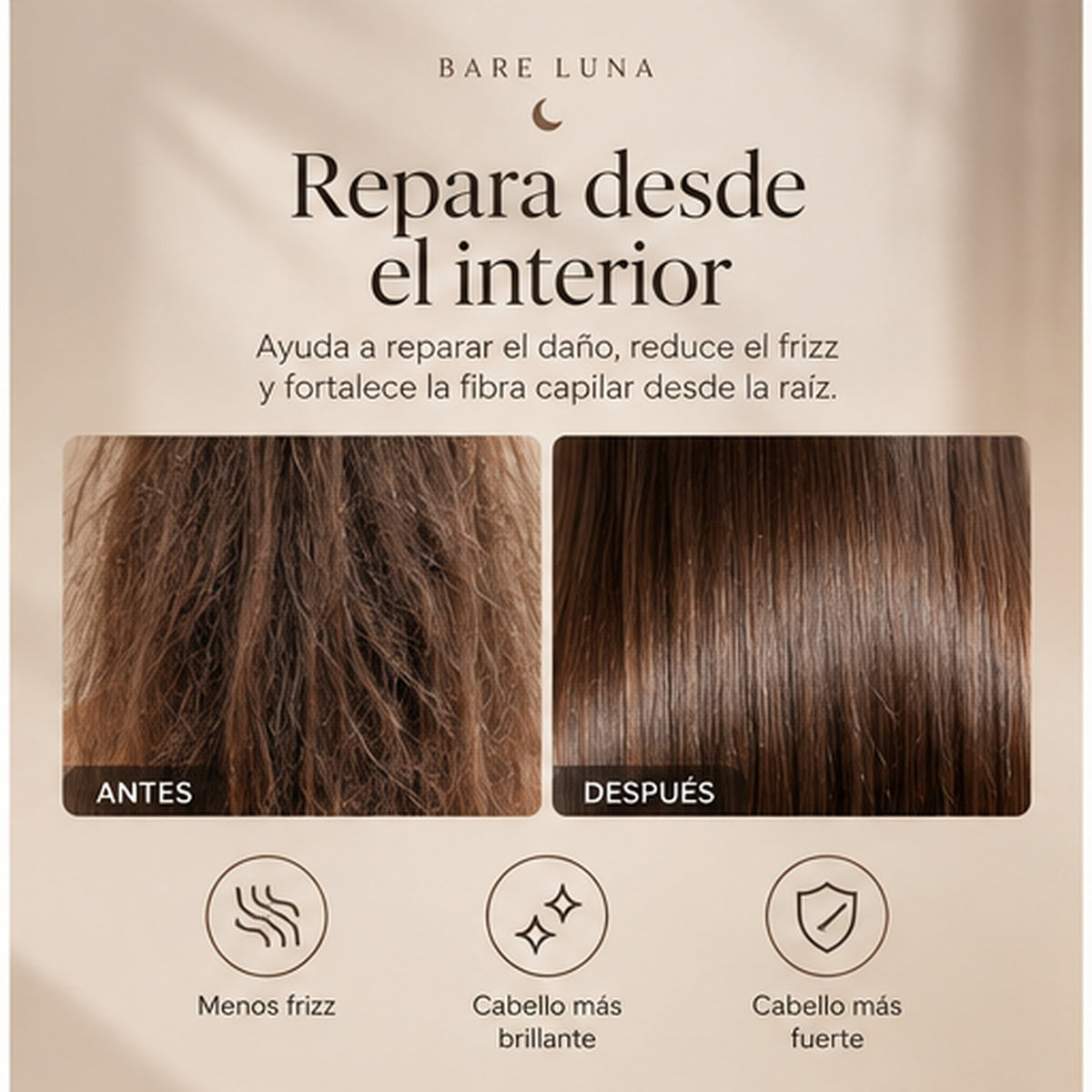 Repara desde el interior: cabello antes y después