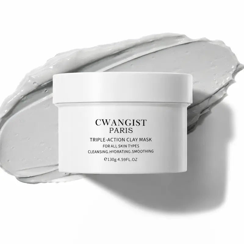 Jar of clay detox face mask on a dark background with label visible